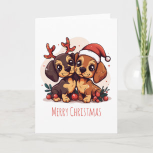 Frohe Weihnachten Dachshund Hunde