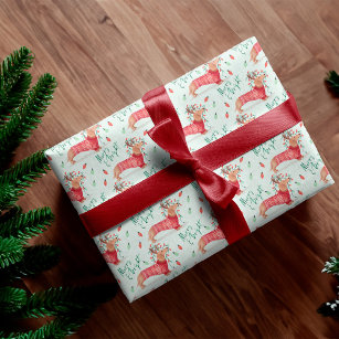 Frohe Weihnachten   Dackel Dog Weihnachtssüßer Geschenkpapier