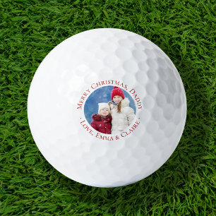 Frohe Weihnachten Daddy Custom Foto Golfball