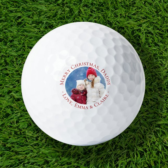 Frohe Weihnachten Daddy Custom Foto Golfball (Von Creator hochgeladen)