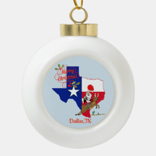 Frohe Weihnachten Dallas Texas Keramik Kugel-Ornament