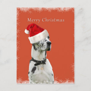 Frohe Weihnachten. Dalmatinerhund in einer Feiertagspostkarte