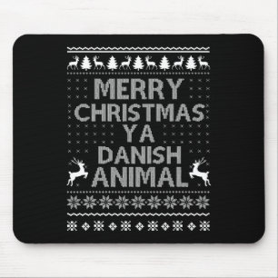 Frohe Weihnachten Dänemark Dänemark Animal Fa Mousepad