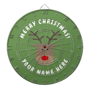 Frohe Weihnachten Dartboard mit Rudolf dem Rentier Dartscheibe