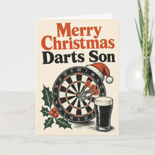 Frohe Weihnachten Darts Sohn Karte