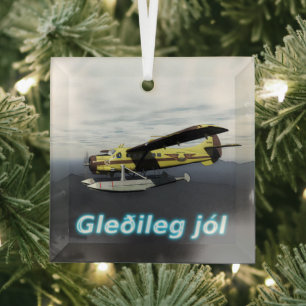 Frohe Weihnachten - de Havilland DH3-C Otter Ornament Aus Glas