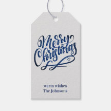 Frohe Weihnachten Deep Blue Brush Script | Grau