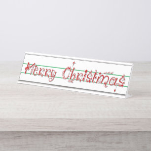 Frohe Weihnachten dekoriert Text-Schreibtisch-Zeic Schreibtischnamensplakette