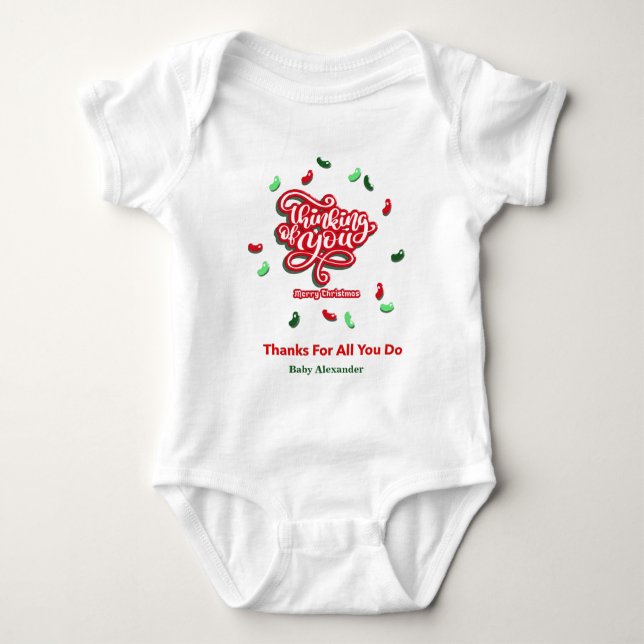 Frohe Weihnachten Denken Sie persönlich Baby Strampler (Vorderseite)