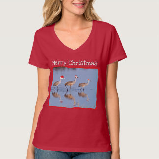 Frohe Weihnachten - der Vogel-T-Shirt der Frauen - T-Shirt