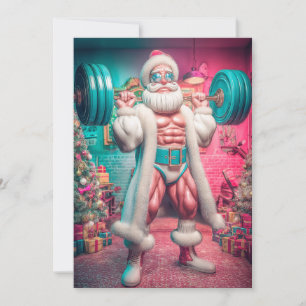 Frohe Weihnachten Der Weihnachtsmann hebt mehr a