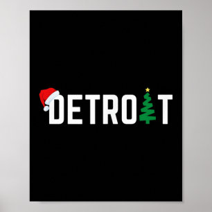 Frohe Weihnachten Detroit Frohe Feiertage Michigan Poster