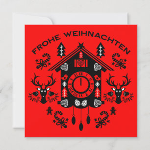 Frohe Weihnachten Deutsche Kuckucksuhr Karte