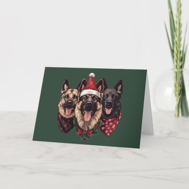 Frohe Weihnachten Deutsche Schäferhunde (Vorderseite)