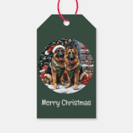Frohe Weihnachten Deutsche Schäferhunde Geschenkanhänger