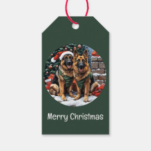 Frohe Weihnachten Deutsche Schäferhunde Geschenkanhänger