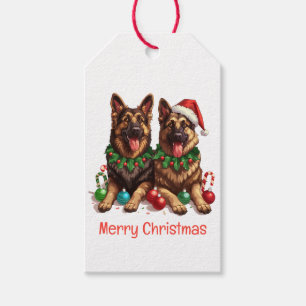 Frohe Weihnachten Deutsche Schäferhunde Geschenkanhänger