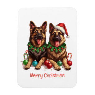 Frohe Weihnachten Deutsche Schäferhunde Magnet