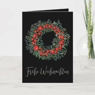 Frohe Weihnachten, deutscher Weihnachtskranz Feiertagskarte