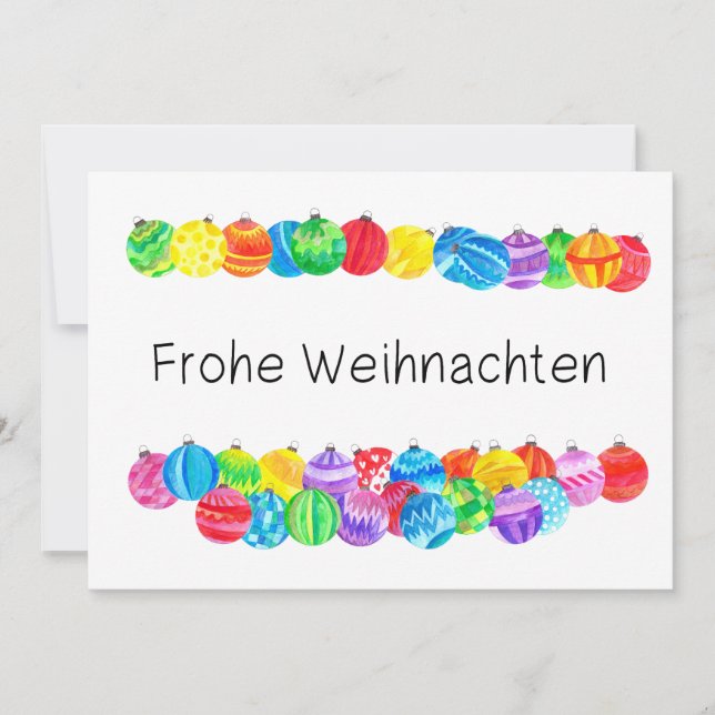 Frohe Weihnachten deutsches Weihnachten, Aquarell Einladung (Vorderseite)