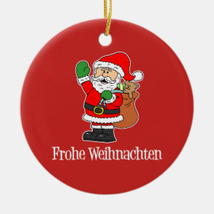 Frohe Weihnachten deutsches Weihnachten Sankt Keramik Ornament