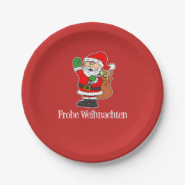 Frohe Weihnachten deutsches Weihnachten Sankt Pappteller