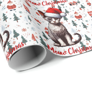 Frohe Weihnachten Devon Rex Katze, Xmas Weihnachts Geschenkpapier