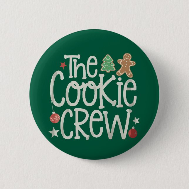 Frohe Weihnachten Die Cookie Crew Weihnachten Matc Button (Vorderseite)