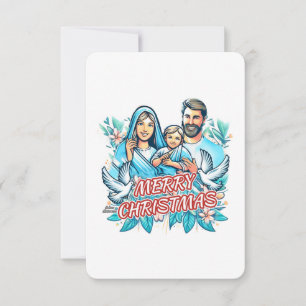Frohe Weihnachten - Die heilige Familie - Geburt Einladung