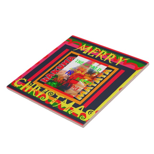 Frohe Weihnachten Die Welt um mich ist froh, zu ha Fliese (Seite)