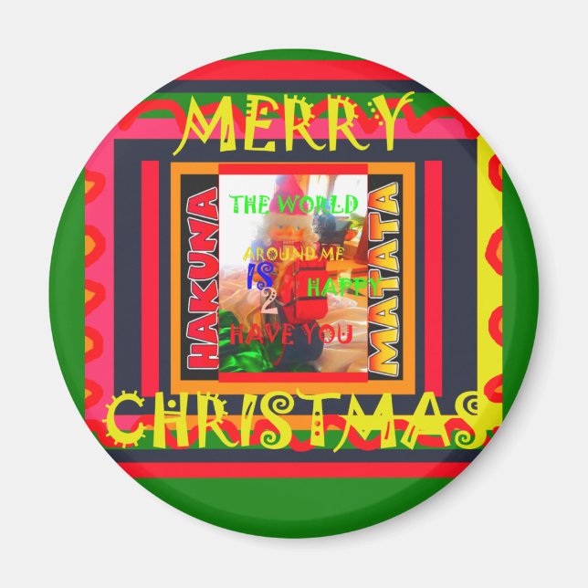 Frohe Weihnachten Die Welt um mich ist froh, zu ha Magnet (Vorne)