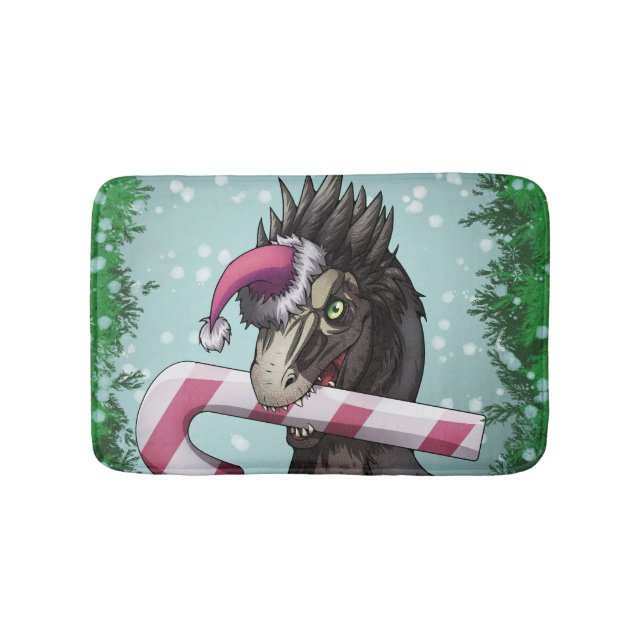 Frohe Weihnachten Dinosaur Badematte (Vorderseite)