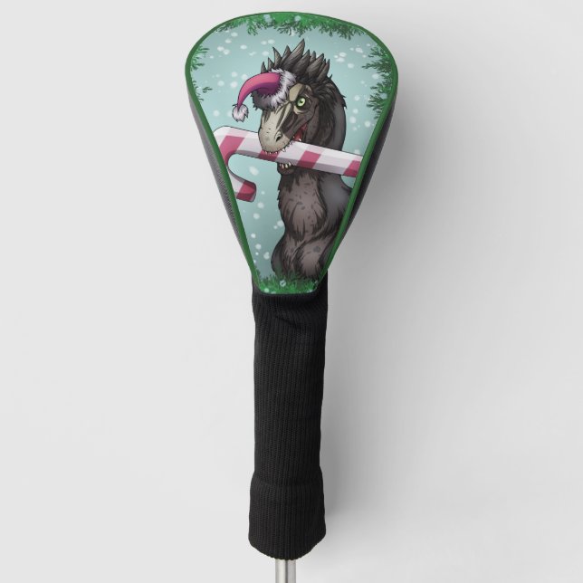 Frohe Weihnachten Dinosaur Golf Headcover (Vorderseite)