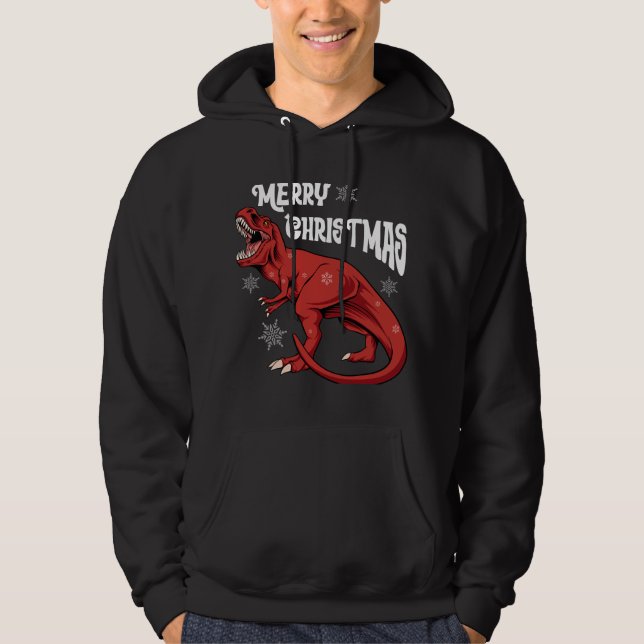 Frohe Weihnachten Dinosaur Hoodie (Vorderseite)