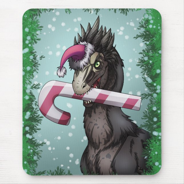 Frohe Weihnachten Dinosaur Mousepad (Vorne)