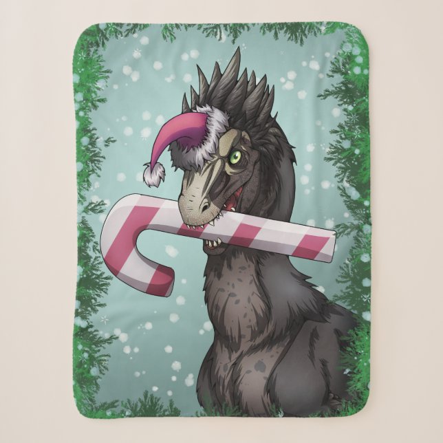 Frohe Weihnachten Dinosaur Sherpadecke (Vorderseite)