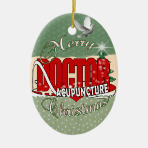 FROHE WEIHNACHTEN DOKTOR-ACUPUNCTURE KERAMIK ORNAMENT
