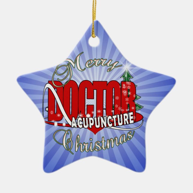 FROHE WEIHNACHTEN DOKTOR-ACUPUNCTURE KERAMIK ORNAMENT (Vorne)