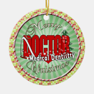 FROHE WEIHNACHTEN DOKTOR-MEDICAL DENTISTRY KERAMIK ORNAMENT