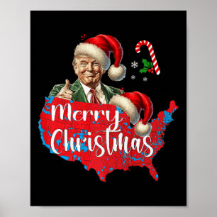 Frohe Weihnachten Donald Trump Red Coverage Karte  Poster