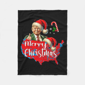 Frohe Weihnachten Donald Trump Rote Abdeckungskart Fleecedecke