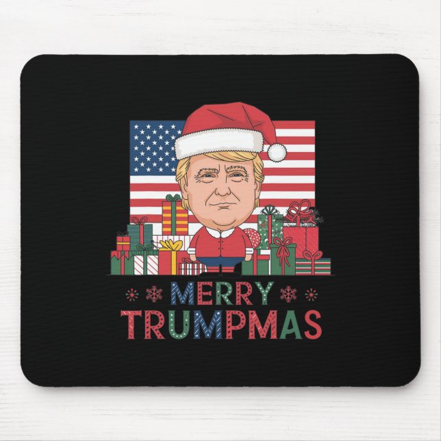 Frohe Weihnachten Donald Trump Weihnachtsmann Weih Mousepad (Vorne)