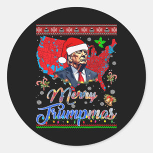 Frohe Weihnachten Donald Trump WeihnachtsWeihnacht Runder Aufkleber