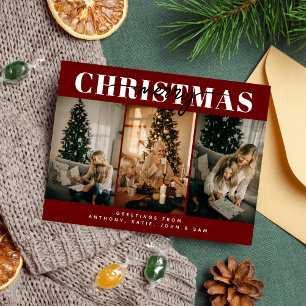 Frohe Weihnachten Drei Familientypografie Red. Fot