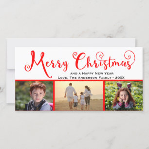 Frohe Weihnachten Drei Foto Script - Fotokarte