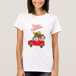 Frohe Weihnachten drei kleine Schweine T-Shirt