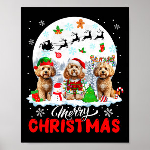 Frohe Weihnachten Drei Santa Elf Reindeer Apoos Ow Poster