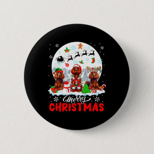 Frohe Weihnachten Drei Santa Elf Reindeer Irish Se Button
