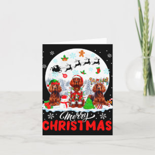 Frohe Weihnachten Drei Santa Elf Reindeer Irish Se Karte