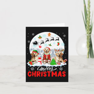 Frohe Weihnachten Drei Santa Elf Reindeer Labrador Karte